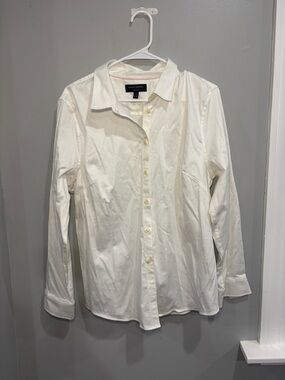 Banana Republic Long Sleeve White Tailored Fit Button Down Shirt Women’s 18